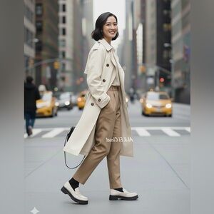 Quince Italian Cow Leather Lug Sole Loafers Bone Ivory Platform Shoes US 8 NIB